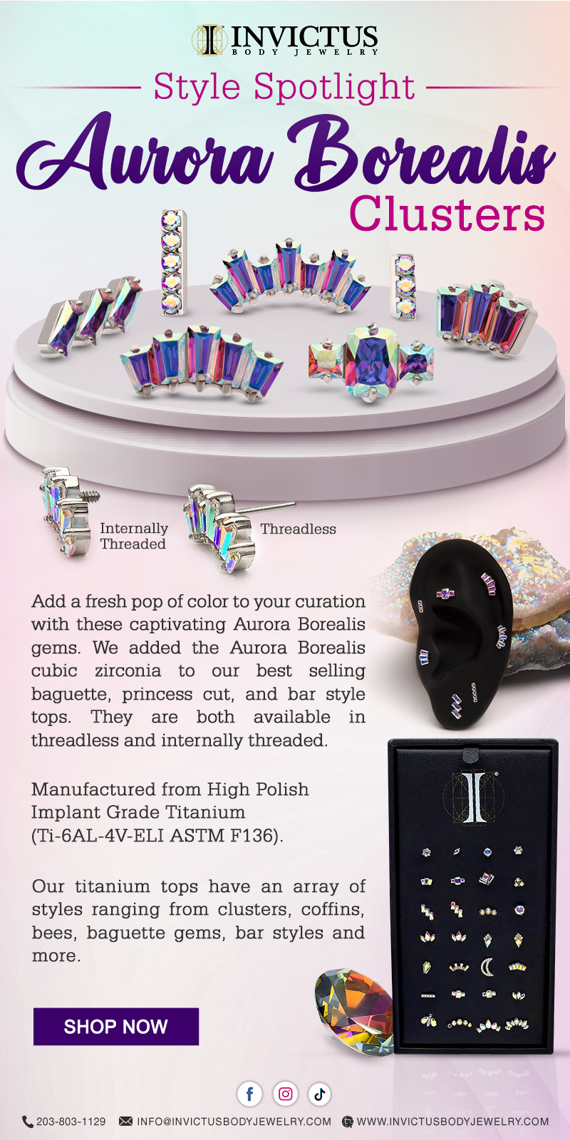 Style Spotlight: Ti Aurora Borealis Gem Clusters