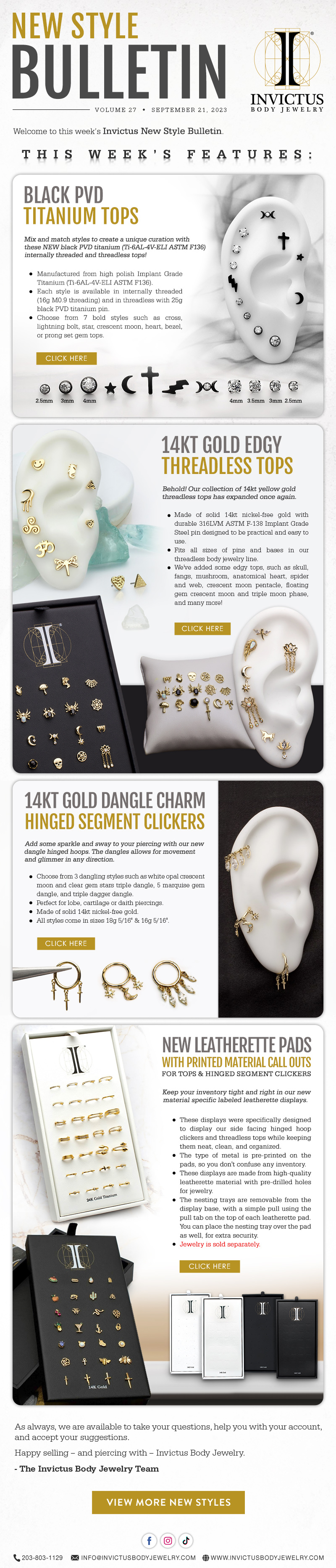 Invictus New Style Bulletin – September 21, 2023