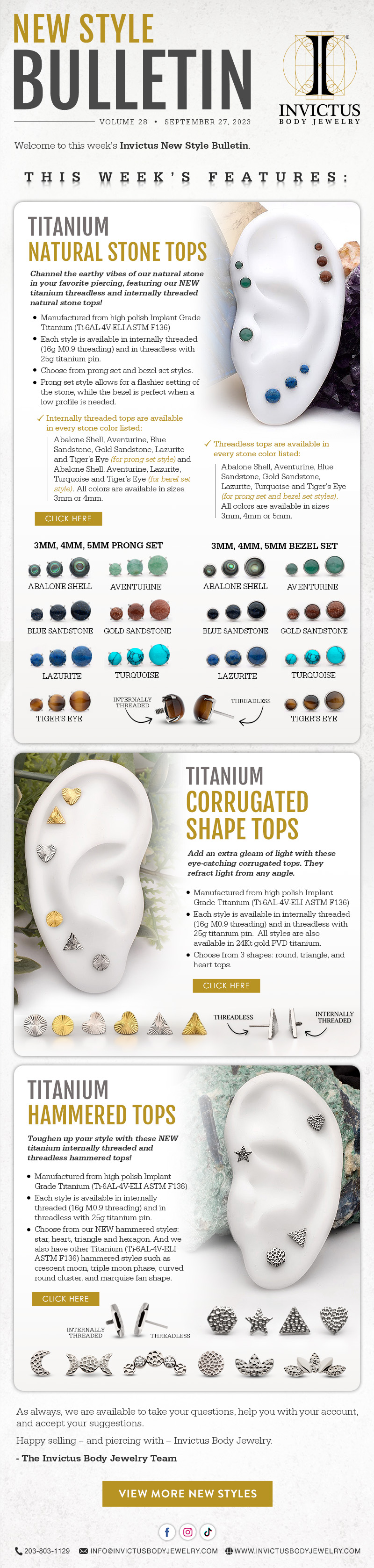 Invictus New Style Bulletin – September 27, 2023