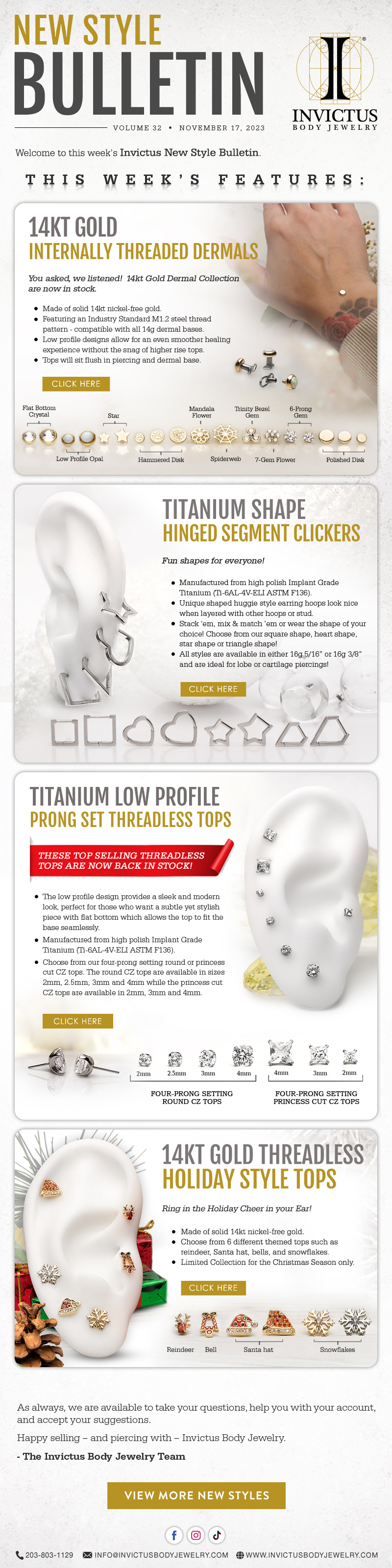 Invictus New Style Bulletin – November 17, 2023