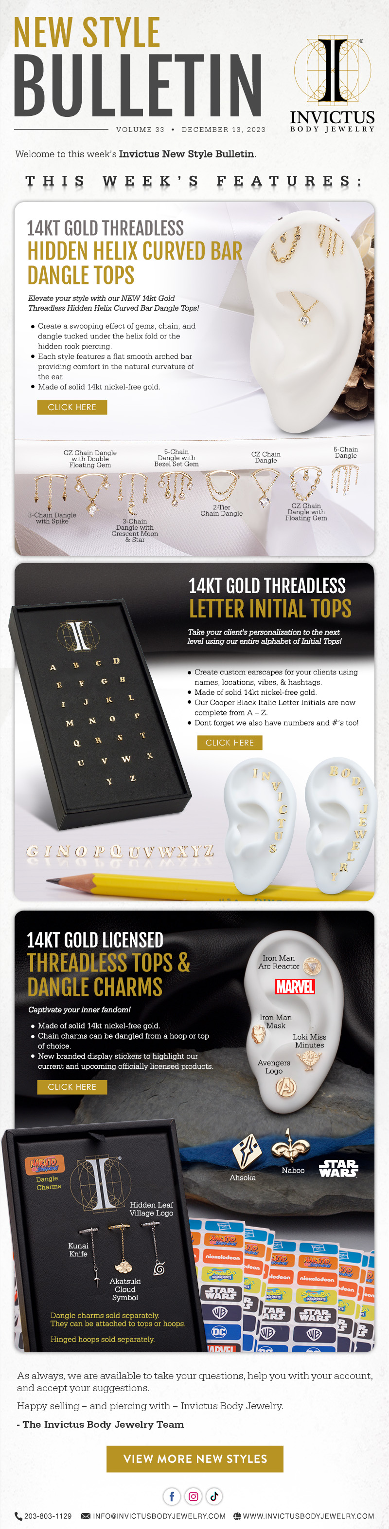 Invictus New Style Bulletin – December 13, 2023