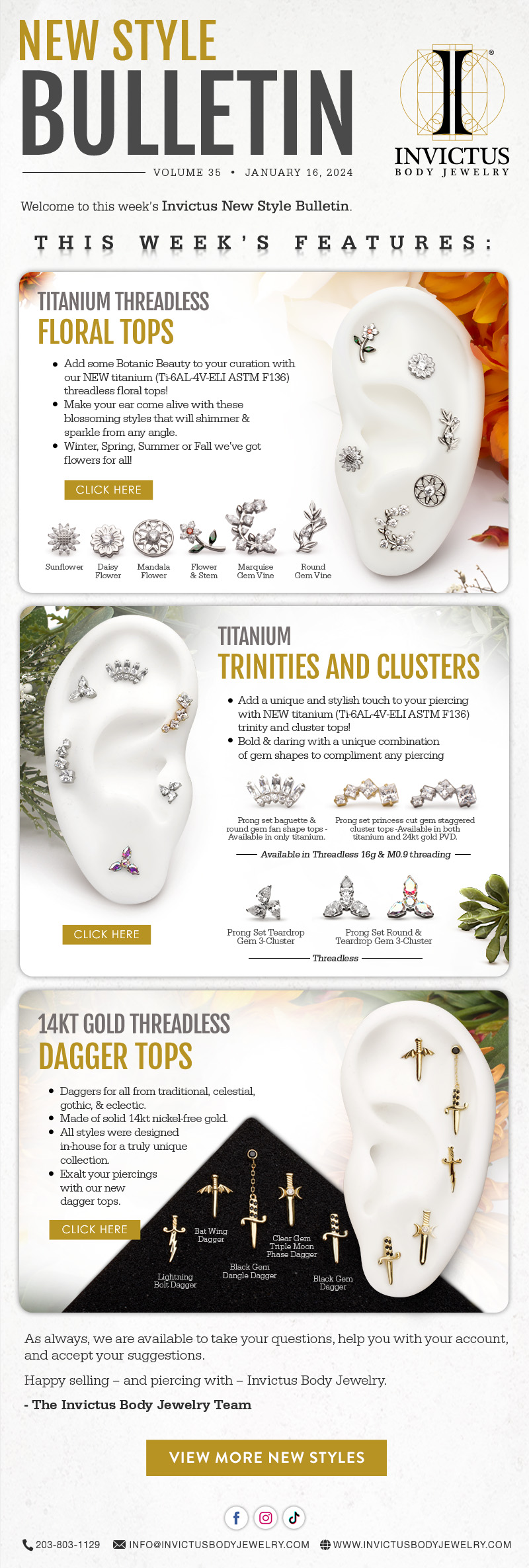 Invictus New Style Bulletin – January 16, 2024