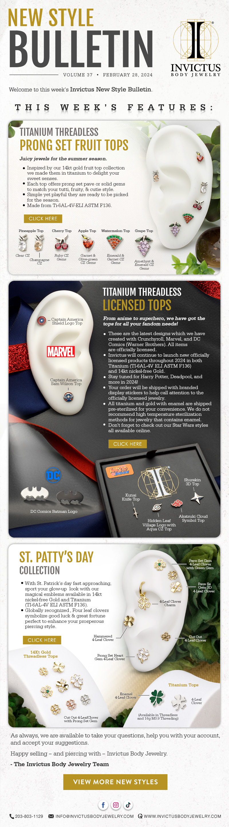 Invictus New Style Bulletin – February 28, 2024