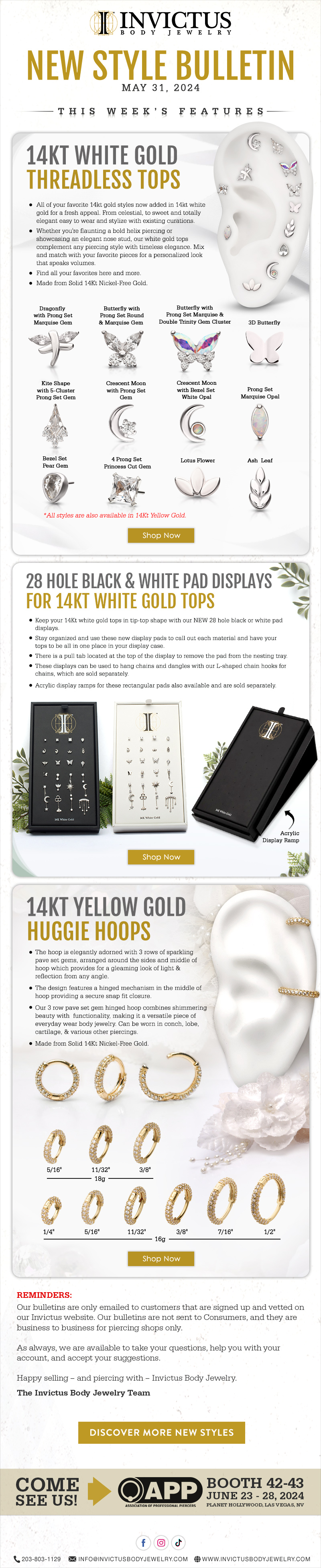 14Kt Gold New Arrivals: Threadless Tops & Huggie Hoops