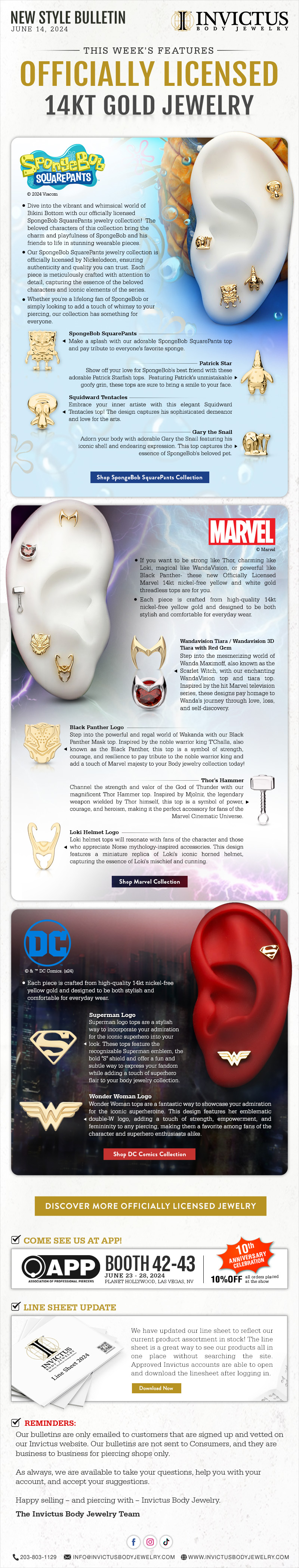 Explore our New Arrivals - Officially Licensed 14Kt Gold Jewelry