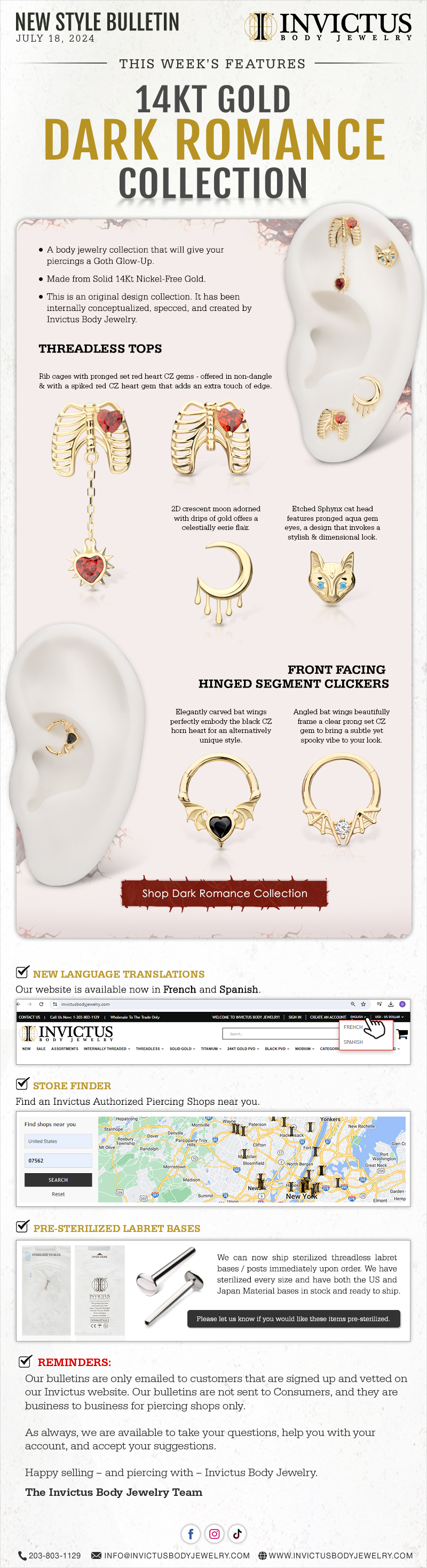 New 14Kt Gold Dark Romance Collection