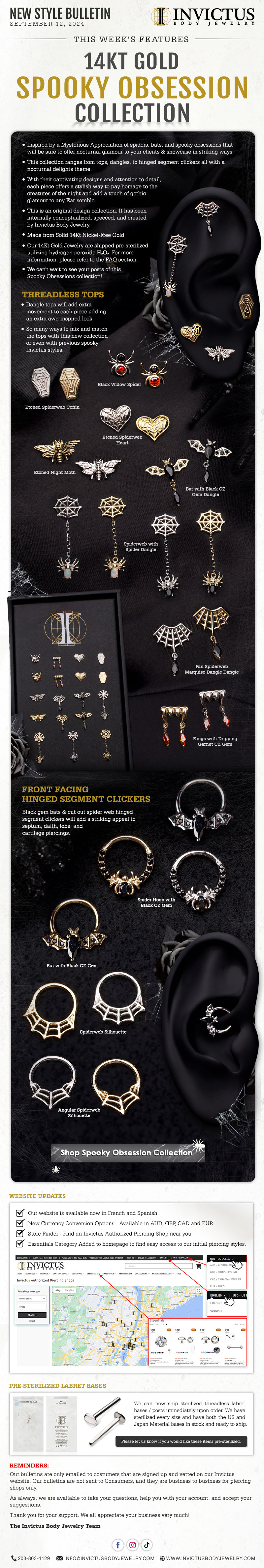 New & Hauntingly Beautiful: 14kt Gold Spooky Obsession