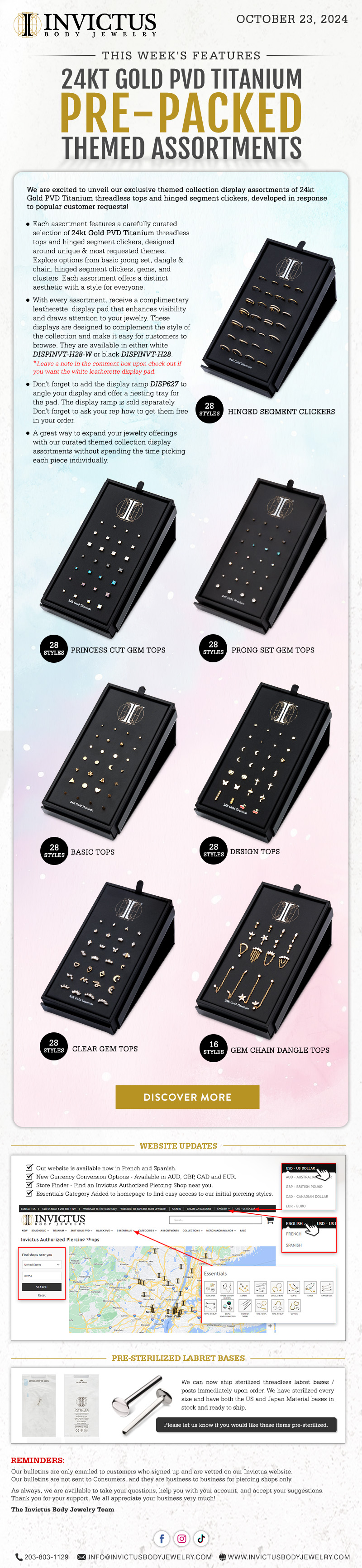 Unveiling: 24Kt Gold PVD Titanium Themed Pre-Packed Assortments