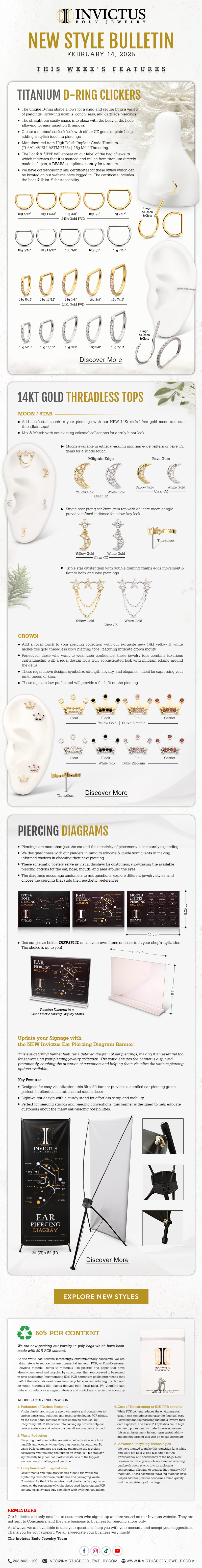 Meet our New D-Ring Clickers, Piercing Diagrams & more!